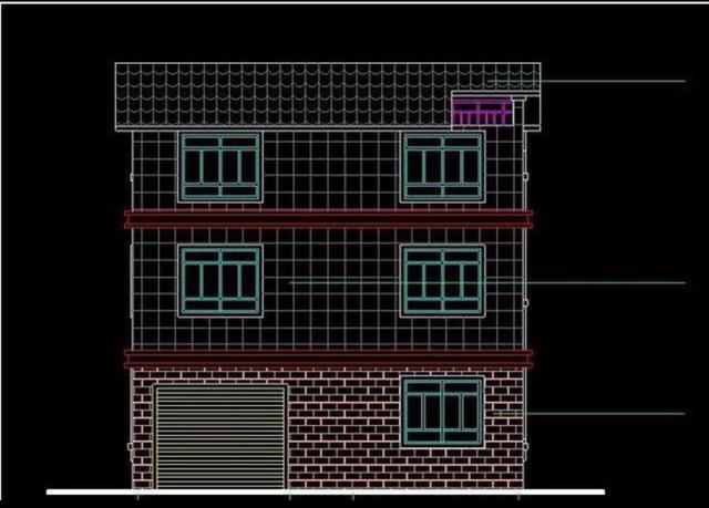 二層半結構的農村小別墅設計圖，帶小院，非常大方。