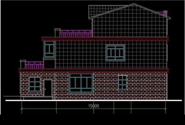 二層半結構的農村小別墅設計圖，帶小院，非常大方。