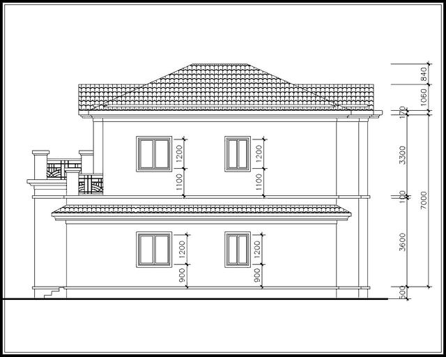 二層農村別墅設計圖，占地面積165平方，經濟實用。