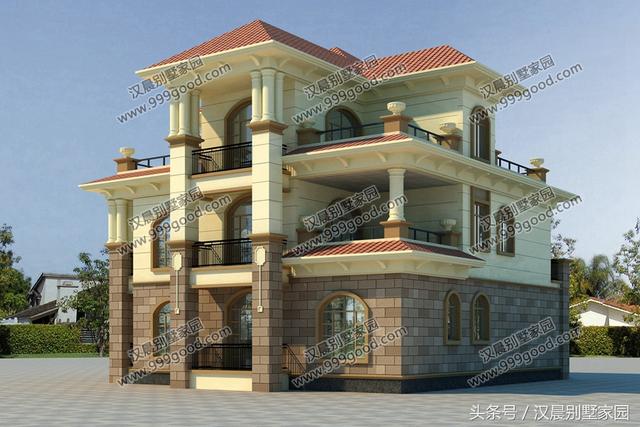 兩款三層復式別墅設計圖，帶入戶式車庫設計和大露臺，顏值美出新高度。