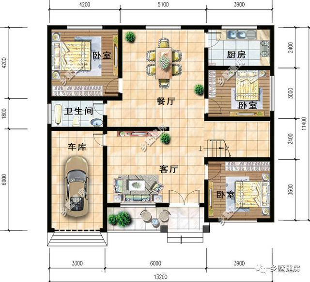 兩棟一層別墅設計圖，帶車庫，造價12萬，你心動嗎？