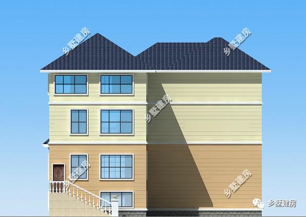 三層現(xiàn)代田園風(fēng)別墅設(shè)計圖，帶大露臺+老虎窗，造價40萬左右。