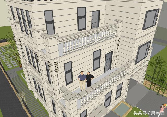 14X11歐式三層別墅設計圖，造型霸氣，引鄰里羨慕，主體造價53萬。