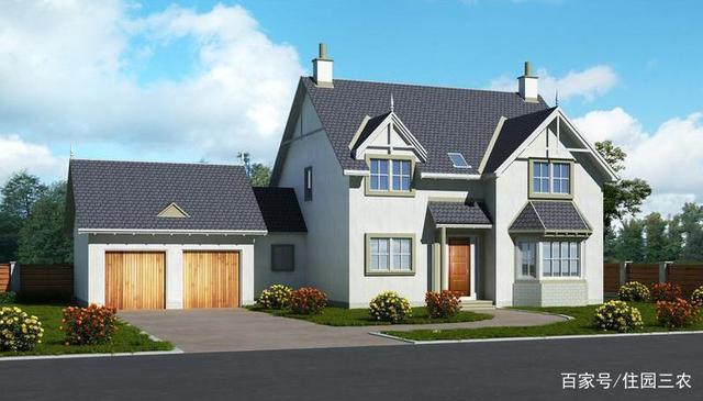 帶雙車庫(kù)的農(nóng)村自建二層別墅設(shè)計(jì)圖，寬敞實(shí)用，真不錯(cuò)！