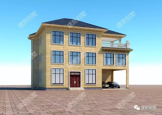 16.9×12.7三層別墅設計圖，帶開放式車庫，室內布局是真實用真方便。