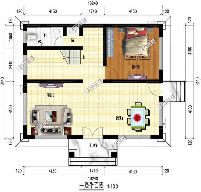 10.24x8.44農(nóng)村三層農(nóng)村別墅設(shè)計圖，農(nóng)村人都特別喜歡。