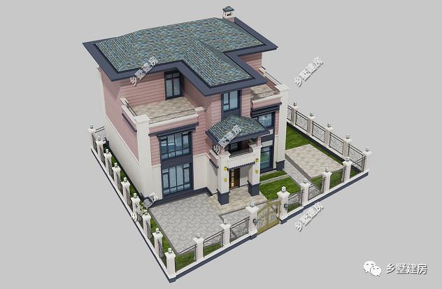 16x14米三層別墅設計圖，帶院子+花園，造價52萬左右，你覺得值嗎？