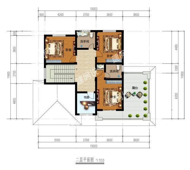 二層現代別墅設計圖，占地151平方米，帶車庫，時尚大方。