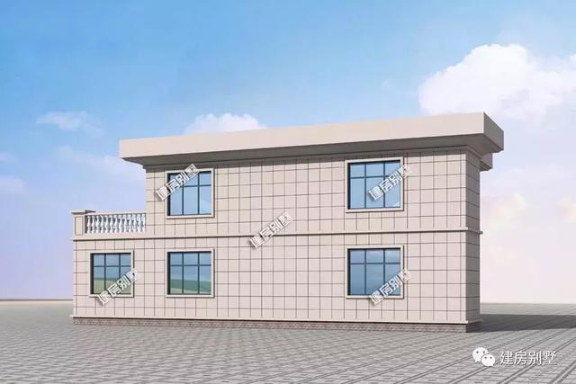 16×8米平頂二層農村自建房，不僅外觀美，而且造價低，真的很實用。