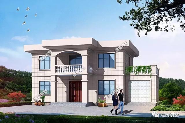 16×8米平頂二層農村自建房，不僅外觀美，而且造價低，真的很實用。