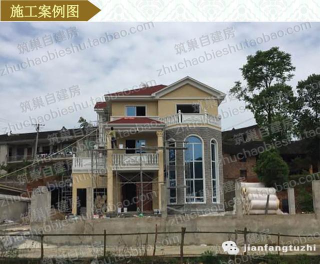 13×15米三層農村自建房，帶大露臺+車庫，造價35萬。