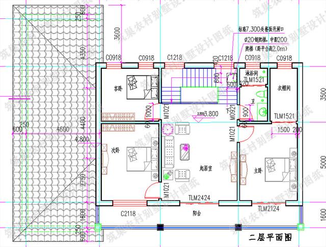 17米x13米二層別墅設(shè)計圖，帶獨(dú)立車庫，外觀簡潔大氣，主體造價30萬。