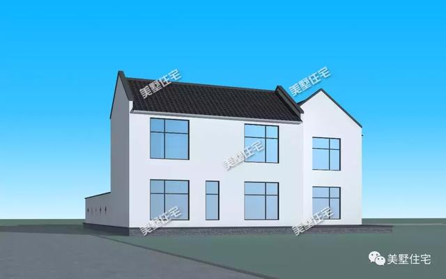 17X21米二層新中式別墅設計圖，帶兩個庭院，主體造價60萬以內。