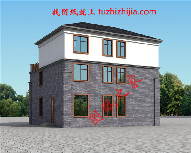 復式200平米三層樓房設計圖紙，大露臺帶飄窗還有健身房和書房