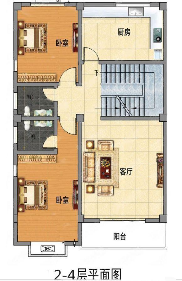 三棟8X12米四層農村小戶型設計圖，適合家里人口多的居住，比城里別墅還好看！