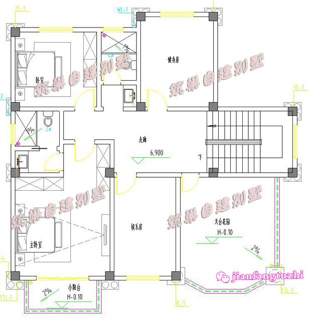 12.8x12米三層田園風(fēng)別墅設(shè)計圖，豪華大氣，帶大露臺，不比城市里的別墅差。