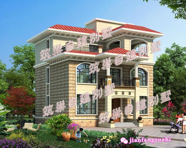 10x10米三層小別墅設計圖，帶涼亭，漂亮實用，不僅宜居，而且造價非常經濟！