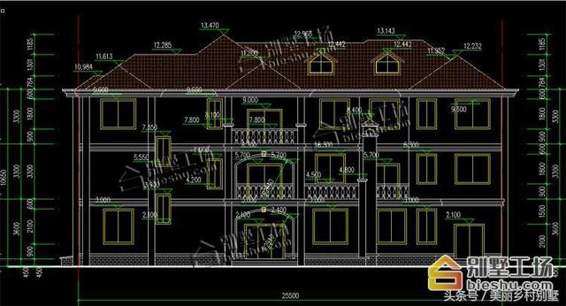 25.5X13.8米三層別墅設計圖，豪華大氣，土豪都喜歡這樣的。