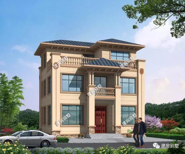 10.2×8.4米三層農村別墅設計圖，外觀簡約自然，室內實用大氣，造價25萬以內。