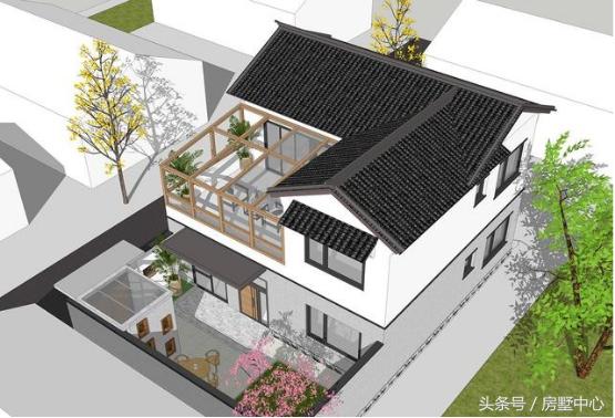 二層中式別墅設(shè)計圖，菜園陽光房應(yīng)有盡有，造價27萬，給父母養(yǎng)老必選的一套。