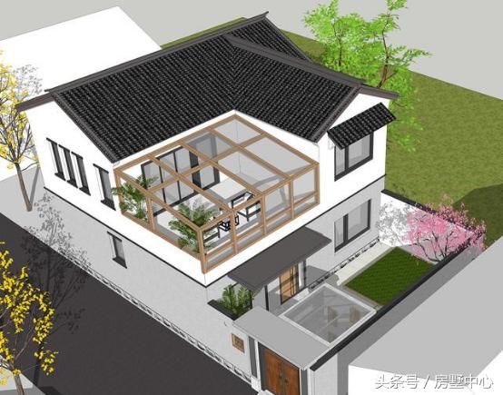 二層中式別墅設(shè)計圖，菜園陽光房應(yīng)有盡有，造價27萬，給父母養(yǎng)老必選的一套。