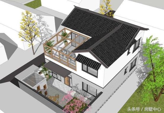 二層中式別墅設(shè)計圖，菜園陽光房應(yīng)有盡有，造價27萬，給父母養(yǎng)老必選的一套。