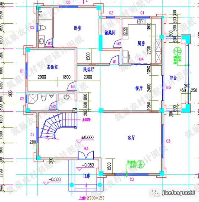 16×18米三層農村別墅設計圖，帶挑空客廳，高端大氣，造價50萬。
