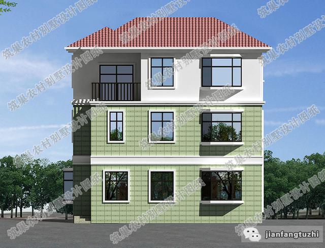 11×12米三層簡約別墅設計圖，帶復式挑空大客廳，造價30萬以內。