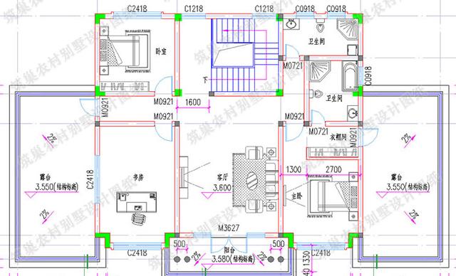 21米x11米二層別墅設(shè)計圖，帶地下室，造價60萬。