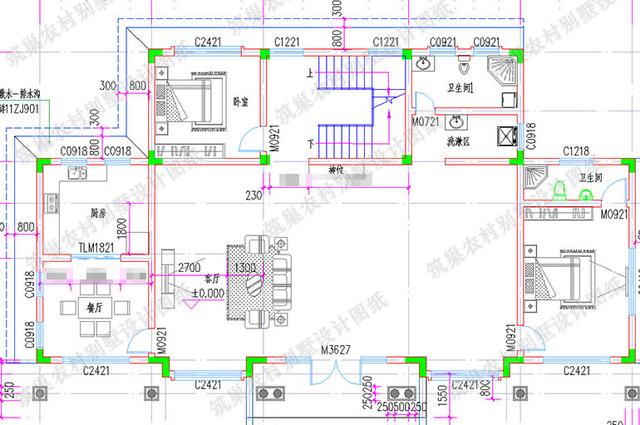21米x11米二層別墅設(shè)計圖，帶地下室，造價60萬。