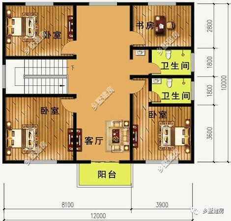 12X10米三層別墅設計圖，大氣時尚，你家的宅基地合適嗎？不如回家也建一棟？