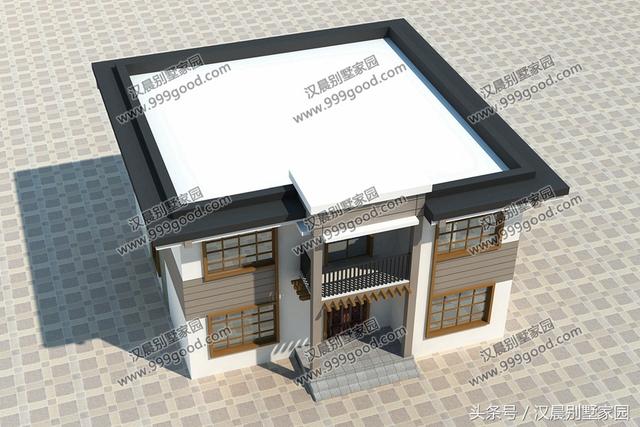 二層平頂小別墅設(shè)計圖，帶土灶+現(xiàn)代雙廚房，最適合偏冷的農(nóng)村地區(qū)自建。