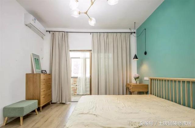 132㎡婚房北歐+日式混搭風裝修，高顏值，臥室的配色特特別美。