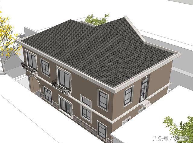占地117.5㎡的二層簡歐別墅設計圖，造價35萬，在農村就能建一套。