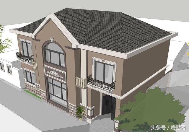 占地117.5㎡的二層簡歐別墅設計圖，造價35萬，在農村就能建一套。