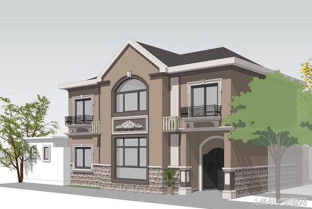占地117.5㎡的二層簡歐別墅設計圖，造價35萬，在農村就能建一套。
