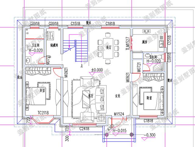 14×10米二層平頂別墅設計圖，簡單實用，造價30萬。