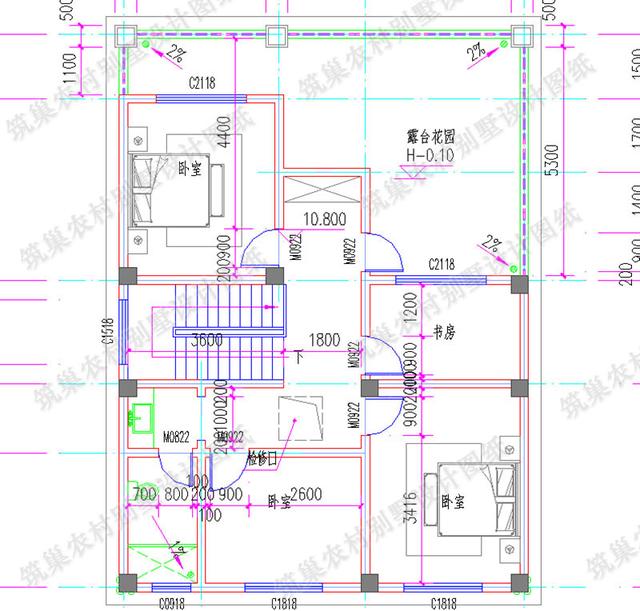 9×13米四層農村自建房，帶露臺花園，外觀清新淡雅，造價40萬。