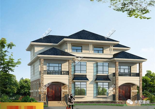 兩棟三層兄弟雙拼別墅設(shè)計(jì)圖，不僅高端大氣關(guān)鍵還省錢。