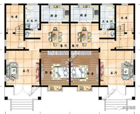 兩棟三層兄弟雙拼別墅設(shè)計(jì)圖，不僅高端大氣關(guān)鍵還省錢。