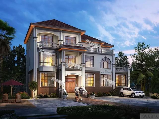 18×12米三層半經(jīng)典歐式別墅設(shè)計圖，帶書房+大露臺，都只是標(biāo)配。