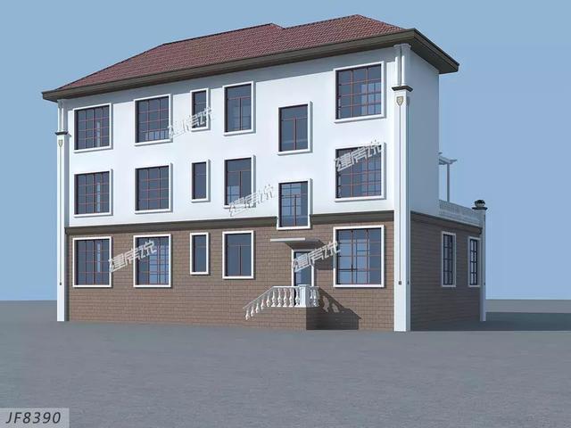 18×12米三層半經(jīng)典歐式別墅設(shè)計圖，帶書房+大露臺，都只是標(biāo)配。