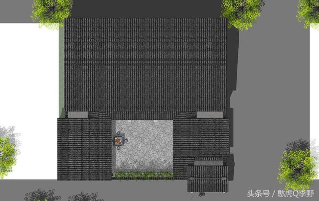 16x15米二層新中式三合院別墅設(shè)計(jì)圖，造價(jià)38萬(wàn)元。