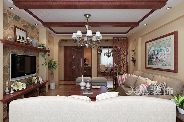 130㎡三室美式風格裝修，全包20萬。