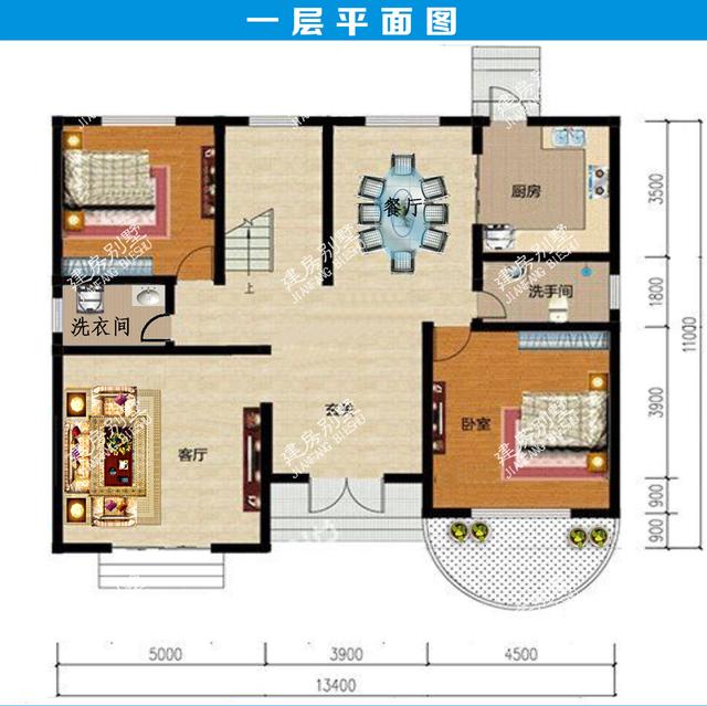 兩款開間13.4米的農(nóng)村二層別墅設(shè)計圖，精致舒適