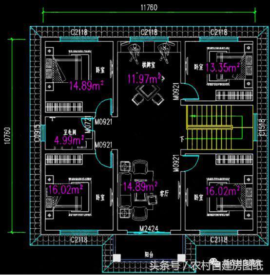  這款別墅設計圖整體布局實用，與其費盡心思在城市買房，還不如回鄉下建個漂亮的小別墅