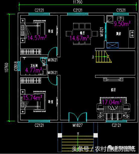  這款別墅設計圖整體布局實用，與其費盡心思在城市買房，還不如回鄉下建個漂亮的小別墅