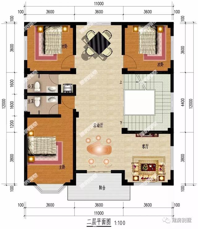 4棟平屋頂設計的農村自建房設計圖，施工簡單造價低
