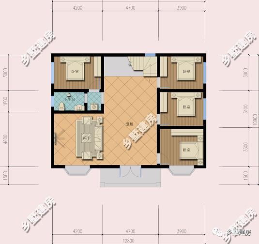 這棟別墅主要是以居住為準，開間12米，進深10米，自己住，住的舒適才好