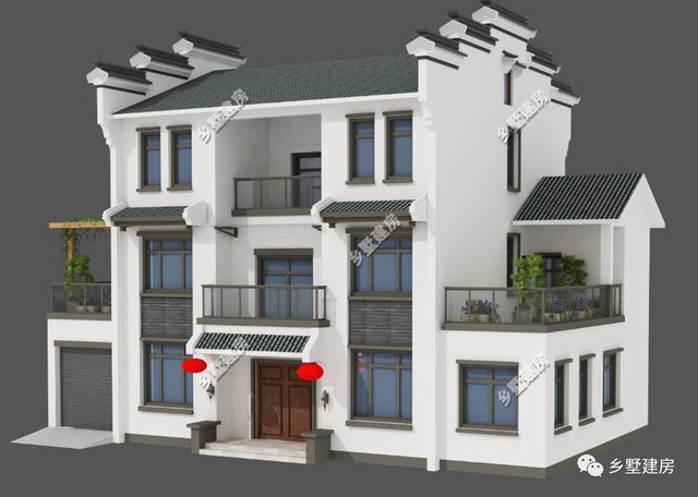 一棟古樸范十足的三層中式別墅設(shè)計圖，美出天際